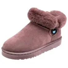 Женские зимние ботинки; теплая плюшевая зимняя обувь на плоской подошве; ботильоны; женская повседневная обувь; Muje; женские ботинки высокого качества; Новинка;