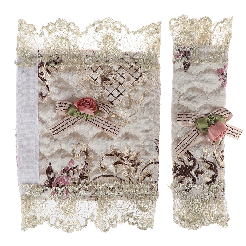 1Pair Refrigerator Handle Cover Embroidered Lace Refrigerator Door Handle Covers