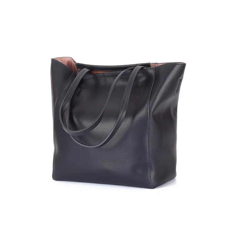 Новая известная Брендовая женская сумка из натуральной кожи, модная сумка на плечо, роскошная женская сумка, большая Вместительная женская сумка-шоппер через плечо - Цвет: black03