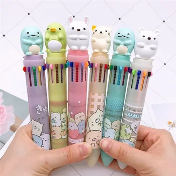 

Cute Corner Biological Stereo Doll 12 Color Ballpoint Pen Creative Cartoon Student Stationery DIY Multi-Hand Account Pen