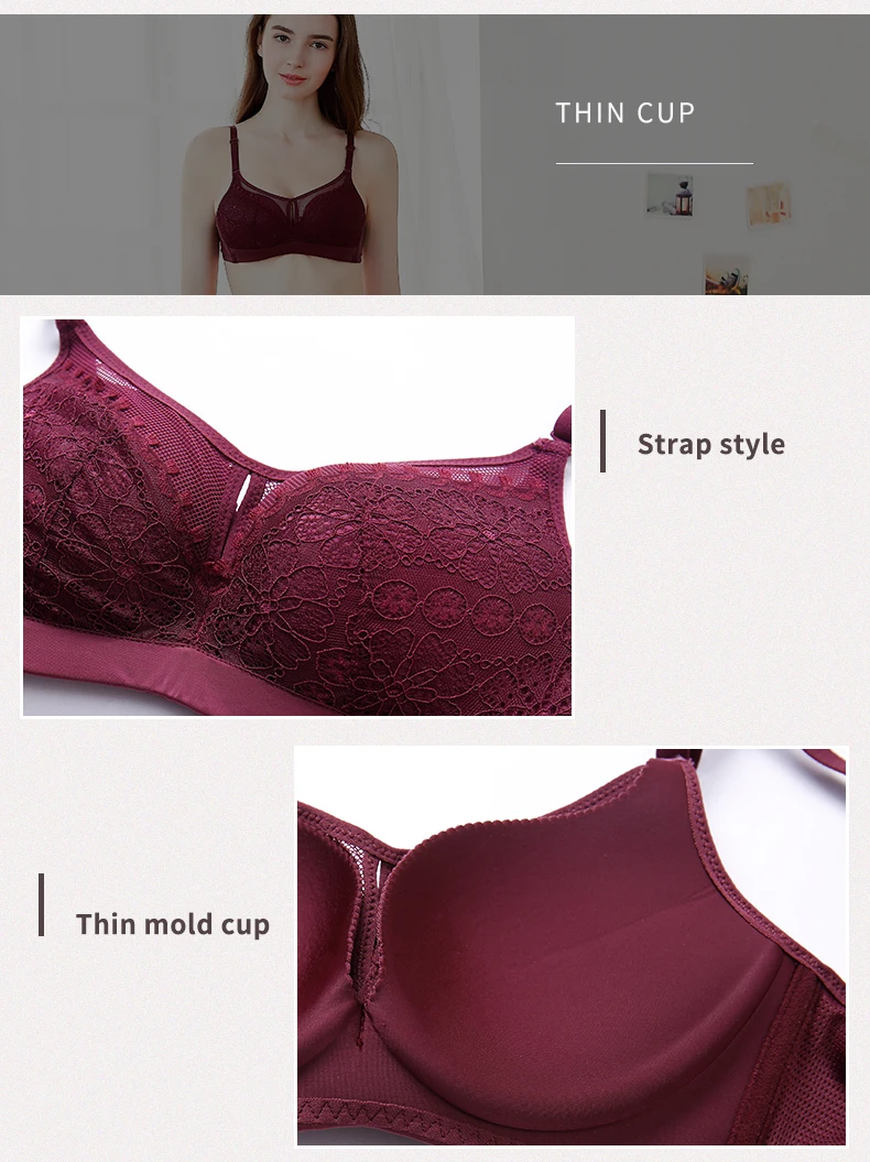 Sweeform Sexy Lace Wireless Front Closure Bras For Women Underwear High Quality Sexy Lingerie Adjusted Push Up Bra Bralette