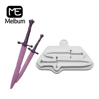 

Vintage Swords Pattern Fondant Mold Child Party Gum Paste Sugar Craft Dessert Pastry Silicone Cake Mould Decorating Baking Tools