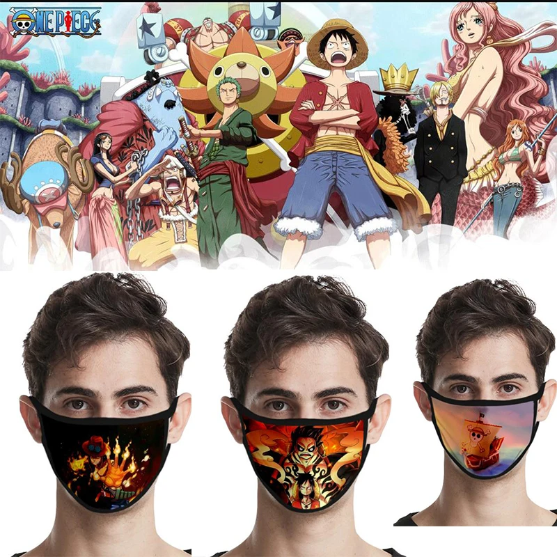 

Anime ONE PIECE Mask Adults Kid Cosplay Masks Windproof Breathable Reusable Washable Dustproof Bacteria Proof Flu Masks