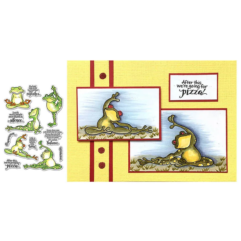 

Frog Yoga Clear Stamps for DIY Scrapbooking Crafts Cards Making Decor Transparent Stempels New Silicone Seal