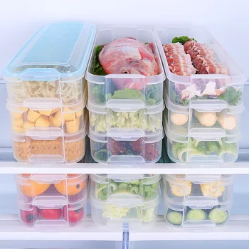 

Multilayer Strip Food Preservation Storage Box Fridge Fruits Vegetables Keep Fresh Noodle Egg Grocery Dry Food Container LA725