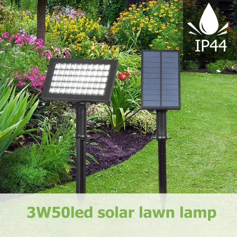 3W 50LED Солнечный свет водонепроницаемый Солнечный газон лампа Спайк Открытый Сад Путь Декор огни