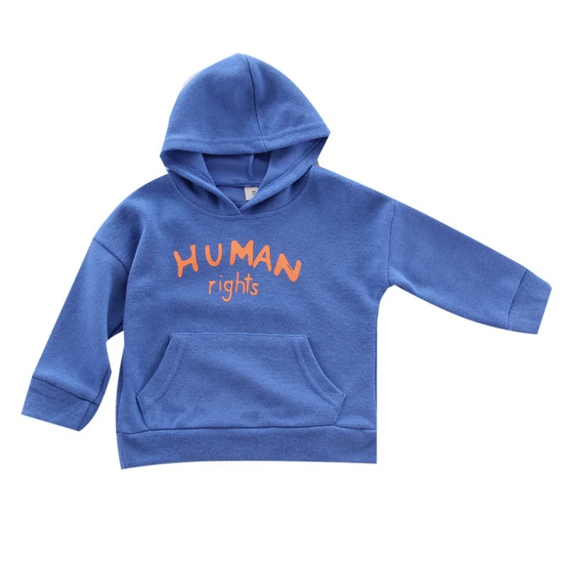 Синий Baby Boy Cute Letters Print Hoodie Sweatshirts Autumn Kids Casual Toddler Blouse Long Sleeve Outerwear - Цвет: Синий