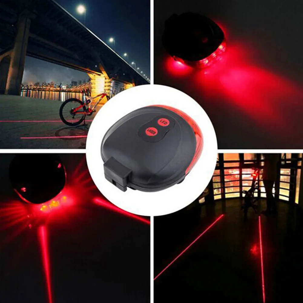 Wasafire MTB Road Rear Taillight Lamp 5 LED+2 Laser Line Bicycle reflector Light Cycling Bike Light Safety Warning Night Riding
