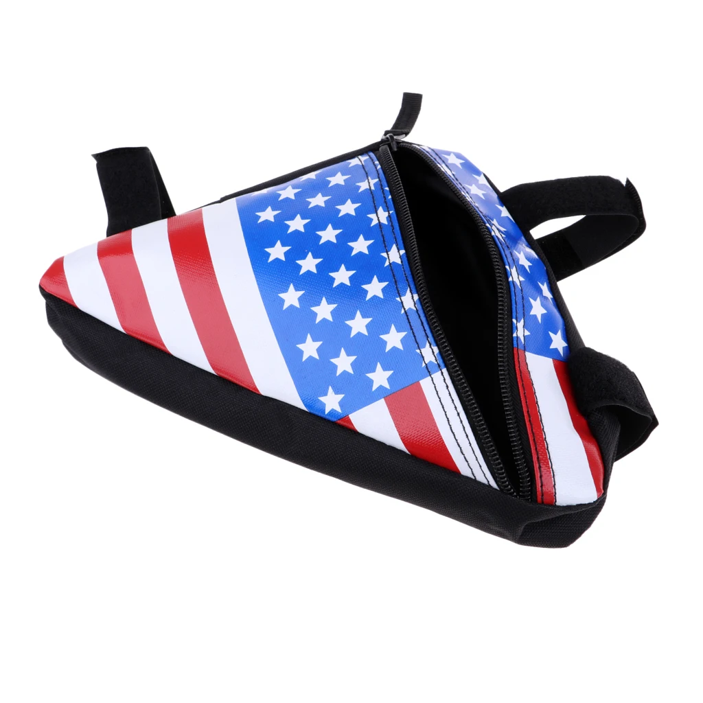 Cycling Bike Bicycle Frame Bag Waterproof Top Front Tube Triangle Pouch Bags American Flag Seat Phone Pack Cycle Accessories