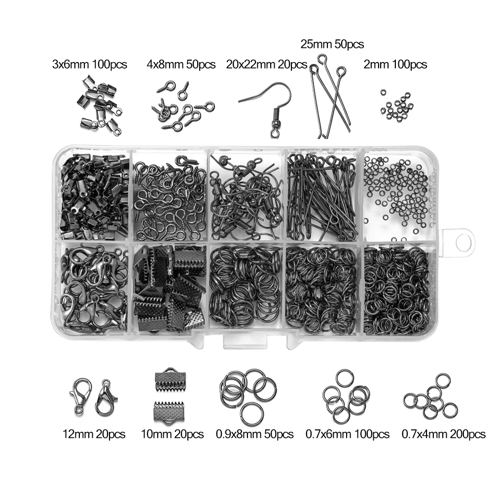Jewelry Crafting Essentials Kit: Lobster Clasps, Jump Rings, and Earring Hooks