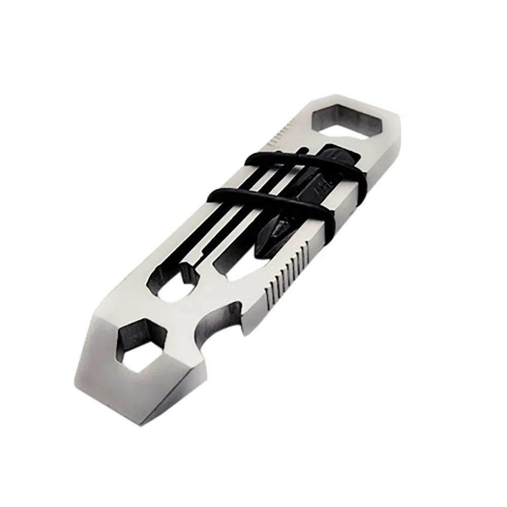 stainless steel Keychain Bottle Opener Multi-Function Tool 6-Corner with a Ratchet-Driver #4c07 (5)