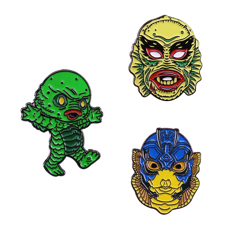 Creature From The Black Lagoon Kawaii Enamel Pin – 1.25 Inch Cute Horror Movie Pin Badge – Backed With Pinback
