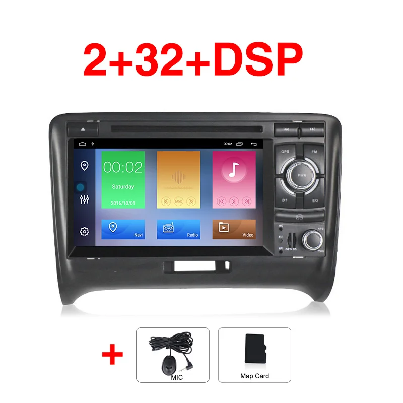 MEKEDE Android 9,1 2G ram 3 2G rom Автомобильный gps DVD авто радио плеер для Audi TT MK2 8J 2006-2012 радио gps wifi BT 16G карта - Цвет: 2G RAM 32G ROM