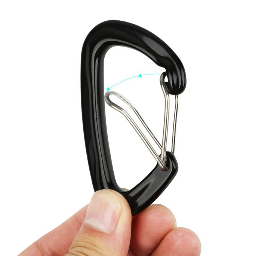 2 Pcs Outdoor Durable Aluminum Alloy Mini Carabiner 16KG Strong Carabiners Bag Snap Hook for Mountaineering Camping Hiking