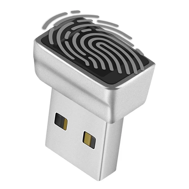 USB Fingerprint Reader Module for Windows 7、8、10 、11 Hello, Biometric Scanner padlock for Laptops & PC Silver gray