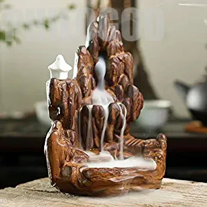 

PHILOGOD Backflow Burner Ceramic Lofty Mountains and Flowing Water Handmade Dual Use Incense Holders Censer
