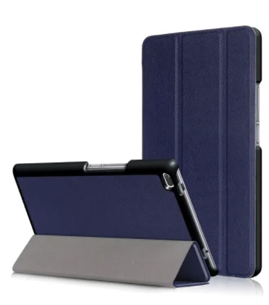 BLUE Кожаный чехол для lenovo Tab4 8 TB-8504F TB-8504N, ультратонкий умный чехол для планшета Для lenovo Tab 4 8,0, защитный чехол+ Защитные пленки - Цвет: BLUE