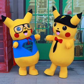 

Pikachu Pokemon Mascot Costume Fancy Dress Outfit For Adult Halloween Carnival Party Event