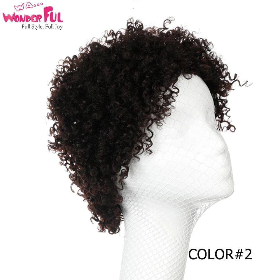 Wa...Wonderful Human Hair Wigs Brazilian Afro Kinky Curly Hair Wigs Short Human Hair Wigs For Black Women Wholesale Machine Made