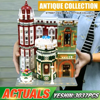 

Yeshin 15008 Street View Building Compatible With 10185 Green Grocer Model With Led Light Building Blocks Kids Christmas Gifts