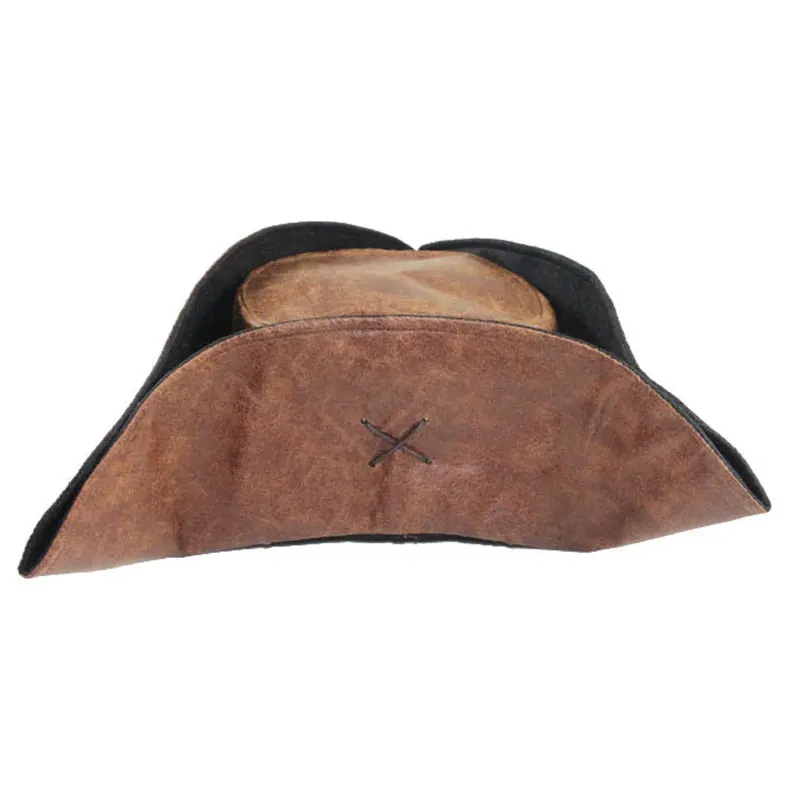 Brown Caribbean Pirate Captain Jack Sparrow Tricorn Hat Adult Unisex Cosplay Party cap