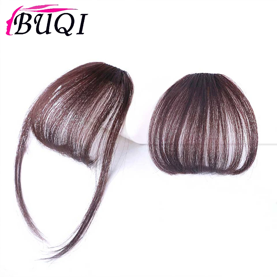BUQI-extensiones de cabello con flequillo sintético para mujer, accesorios para el cabello, color negro, marrón y dorado