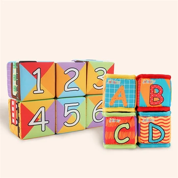 

Soft Cloth Baby Toys Infant Fun Building Blocks Toy Early Educational Playing Games Toys For Children Kids Gift