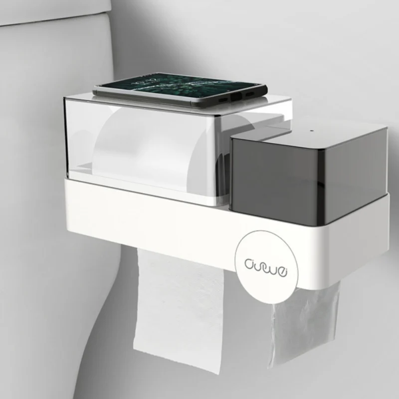 

Tissue Rack Punch-Free Waterproof Tissue Box Toilet Tray Bathroom Tray Paper Roll Towel Rack