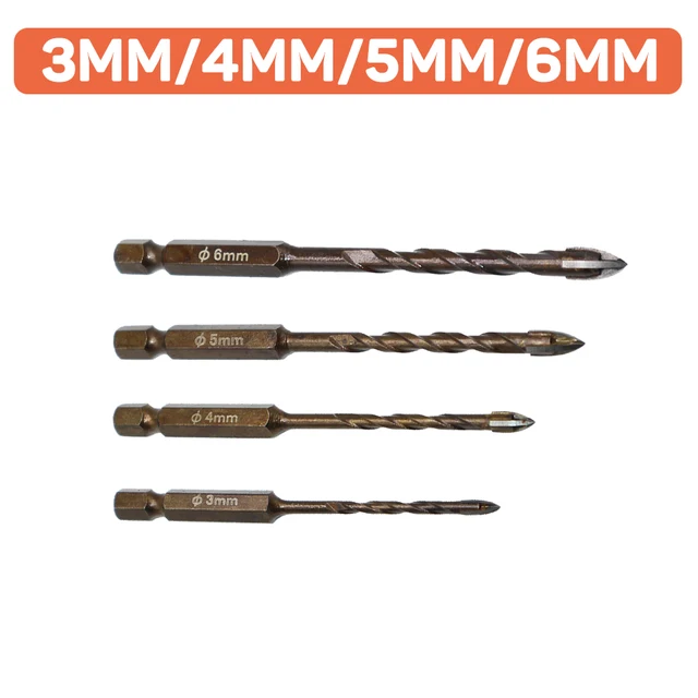DIZAINLIFE 312mm Cross Hex Tile Drill Bits Set for Glass Ceramic