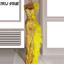 Блестящие перья вечерние платья с блестками без бретелек Кутюр Дубай длинное платье выпускного вечера турецкие исламские вечерние платья Robe De Soiree