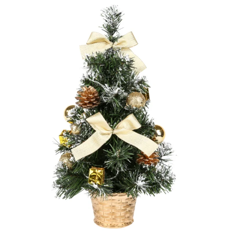 

40CM Tall Battery Powered Luxury Tabletop Christmas Tree Hanging Decorations Pine Tree (Battery Not Included)