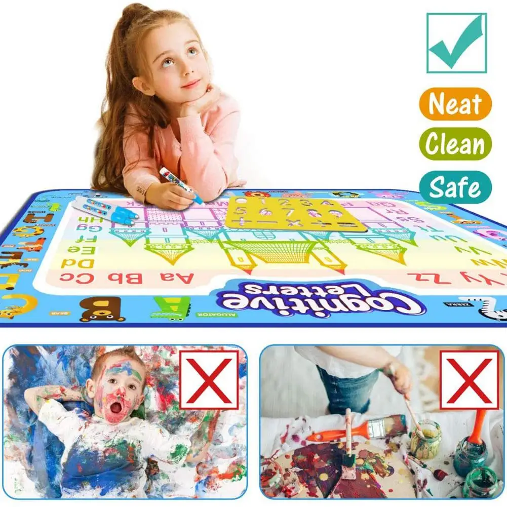 

100x80cm Portable Magic Water Doodle Mat Drawing Pad Kids Educational Toy Gift