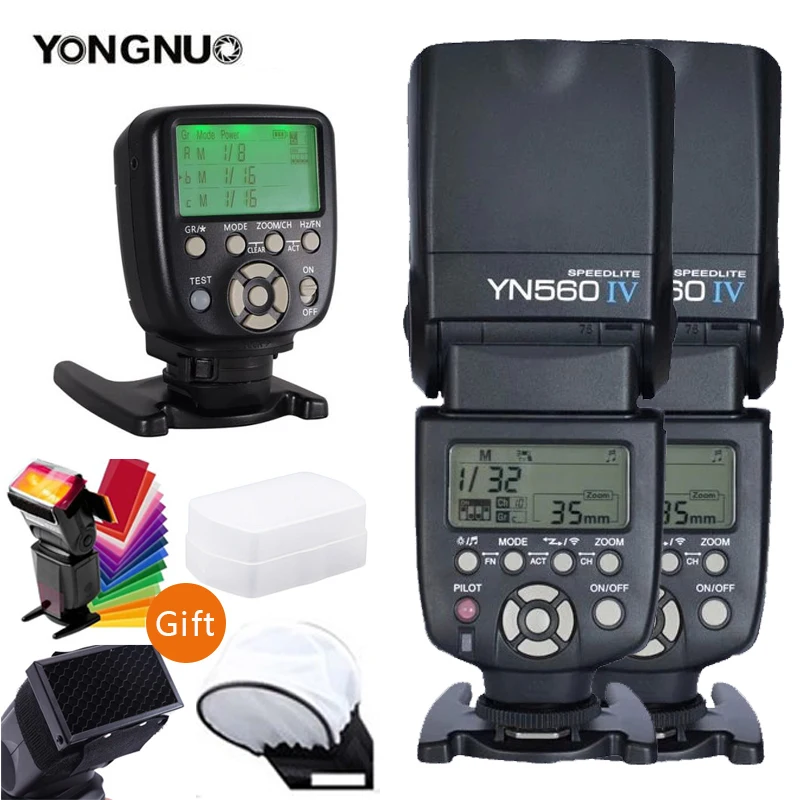 Camera Flash YONGNUO YN560IV YN560-IV YN560 IV Wireless Flash Speedlite YN560-TX II Trigger For Canon Nikon Olympus Pentax Fuji Camera