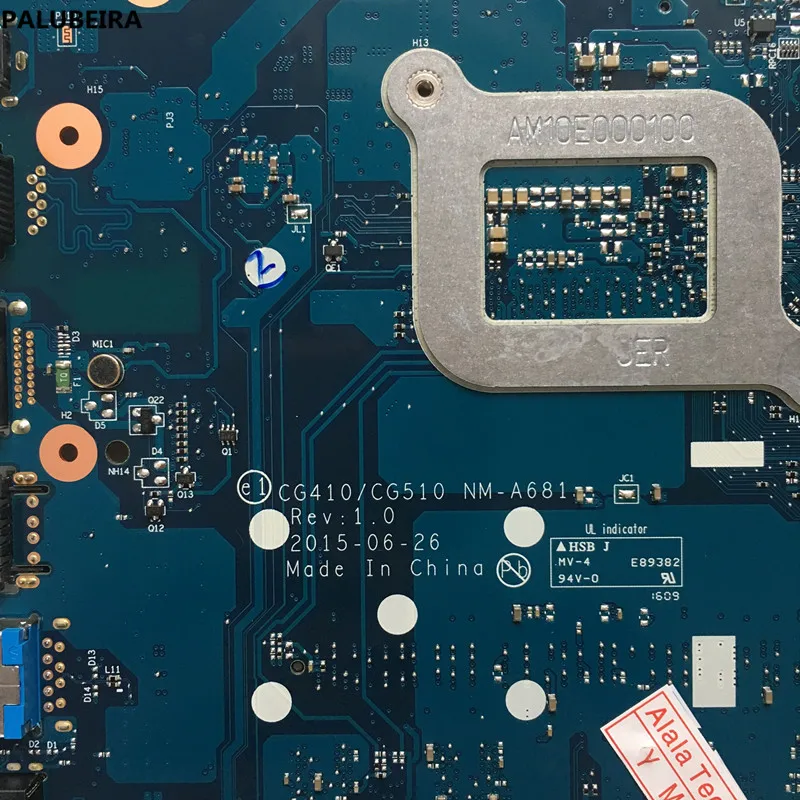 Материнская плата PALUBEIRA для lenovo Ideapad 100-15IBD 100-15IBY Материнская плата ноутбука CG410 CG510 NM-A681 с ЦП и 2G ram ddr3 работа