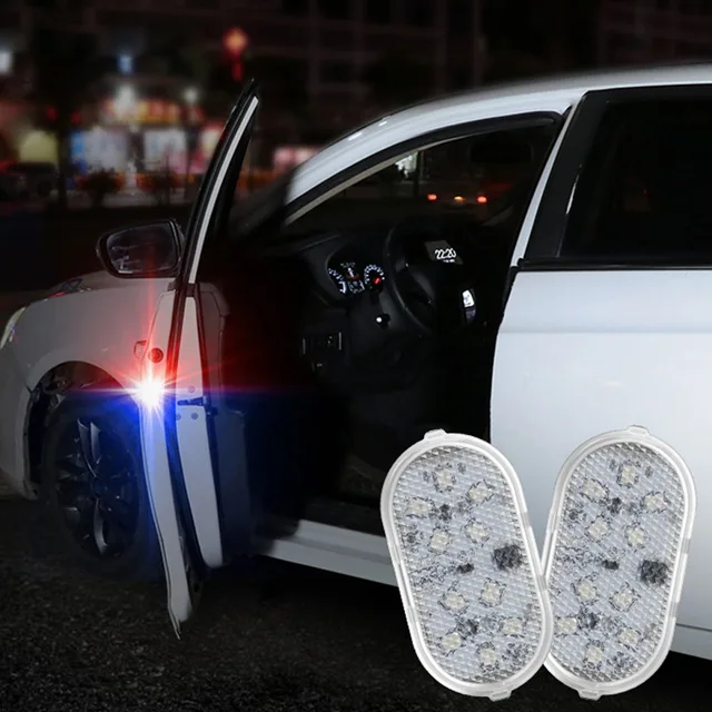 4Pcs רכב פותח דלת אזהרת אור בטיחות נגד התנגשות פלאש אורות אלחוטי מגנטי אות מנורת עם USB טעינה