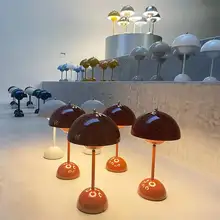 

Creative bedside lamp Nordic minimalist style flower bud lamp rechargeable touch switch mushroom table lamp study bedroom