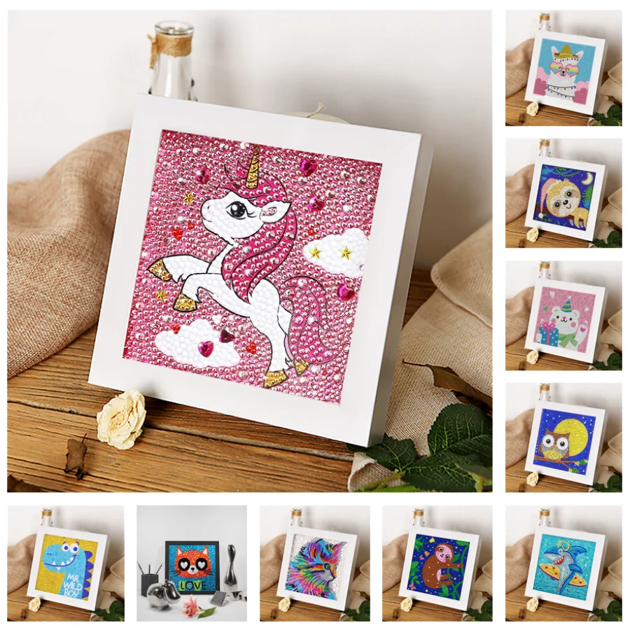 5D DIY Diamond Painting  5D DIY Diamond Painting for Kids Children Cartoon Animal Dog Cat DIY Full Drill Painting by Numbers Rhinestone Embroidery Crafts diamond painting kakashi