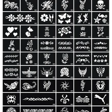 200pcs Airbrush Glitter Tattoo Stencil For Body Art Animal Plant Flower Fairy Cartoon Henna Tattoo Stencil Free Shipping