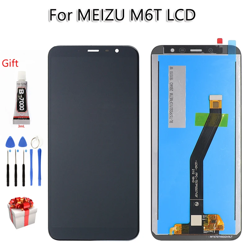 

With Frame For MEIZU M6T LCD Display Touch Screen 5.7 inch Digitizer Assembly Replacement Free Tools For MEILAN 6T Display