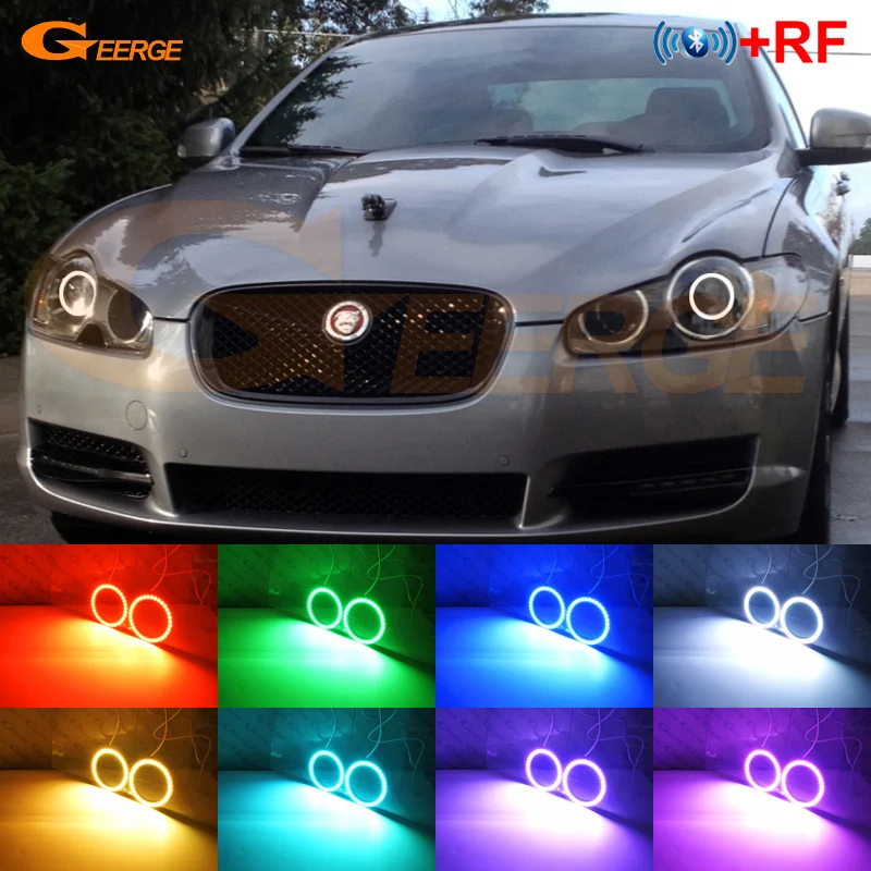 

RF remote Bluetooth APP Multi-Color RGB LED Angel Eyes kit For JAGUAR XF 2008 2009 2010 2011 pre Facelift XENON HEADLIGHT