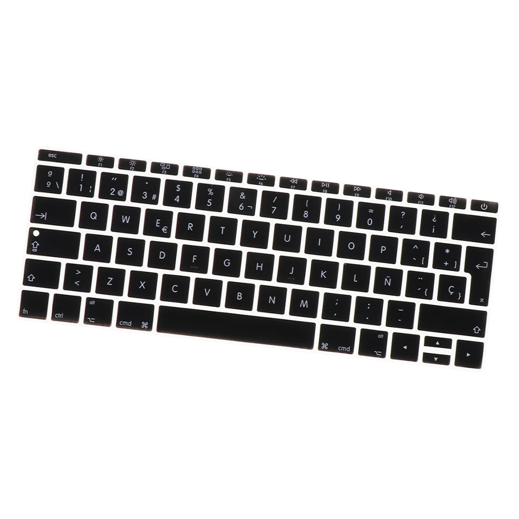 Soft-Touch Thin Waterproof Washable Silicone Keyboard Protector Spanish Phonetic Keyboard Film European Fits for 12inch Macbook