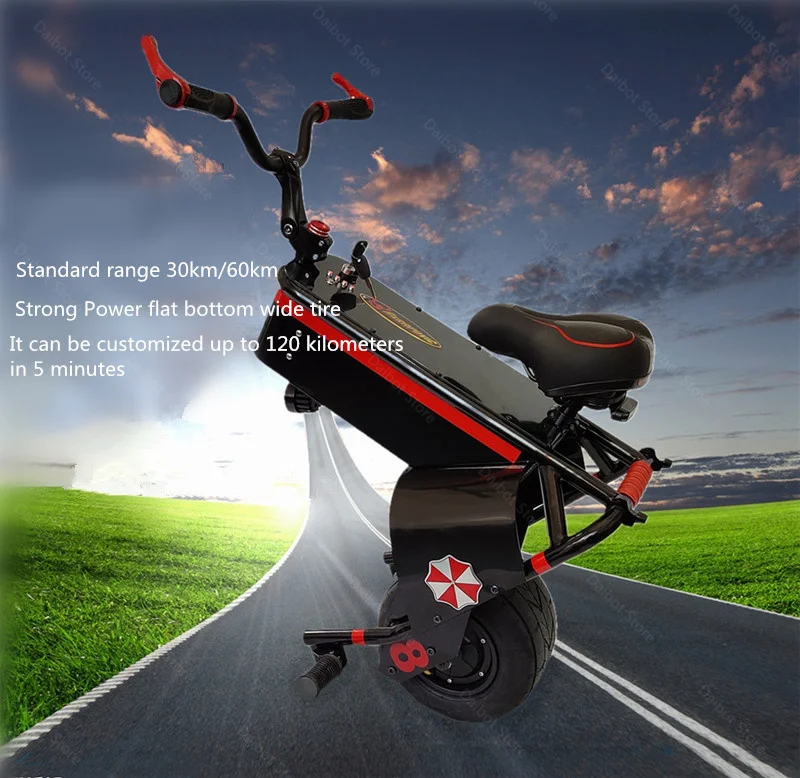 Electric Scooter 1500W One Wheel Self-balancing Scooter Motorcycle Seat 110KM 60V Electric Monowheel Scooter 18 Inch Wide Wheel  (17)