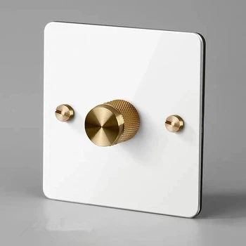 

White color Dimmer switch and Gold color Metal knob and can work with LED lamp