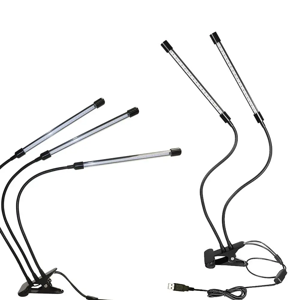 10/20/30W LED Timing Grow Light Three/Two Head Clip Lamp For Plants Growing