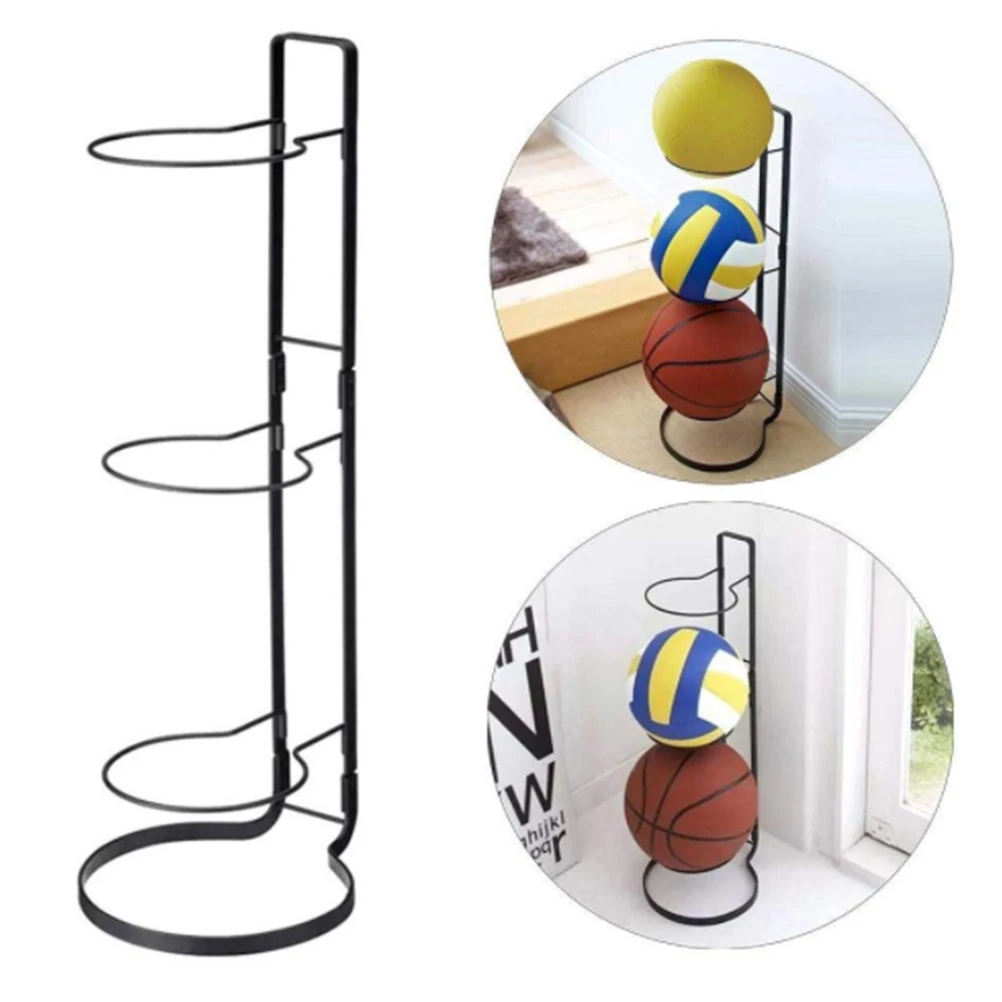 3 Stack Basketball Rack Creative Durable Space Saving Practical Ball