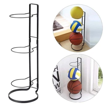 

3 Stack Basketball Rack Creative Durable Space-Saving Practical Ball Storage Holder Show Shelf Metal Stand Support For Football