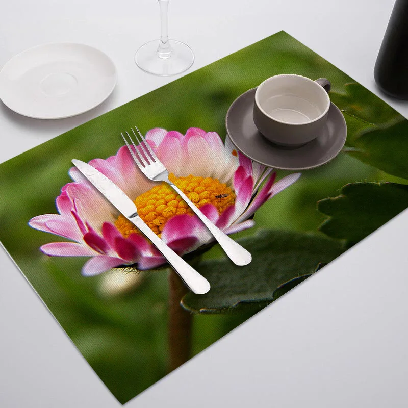 SEAAN Flower Patton Placemats водонепроницаемый полиэстер хлопок и линия Coaster вечерние аксессуары для дома кухонные декоративные настольные коврики - Цвет: 127