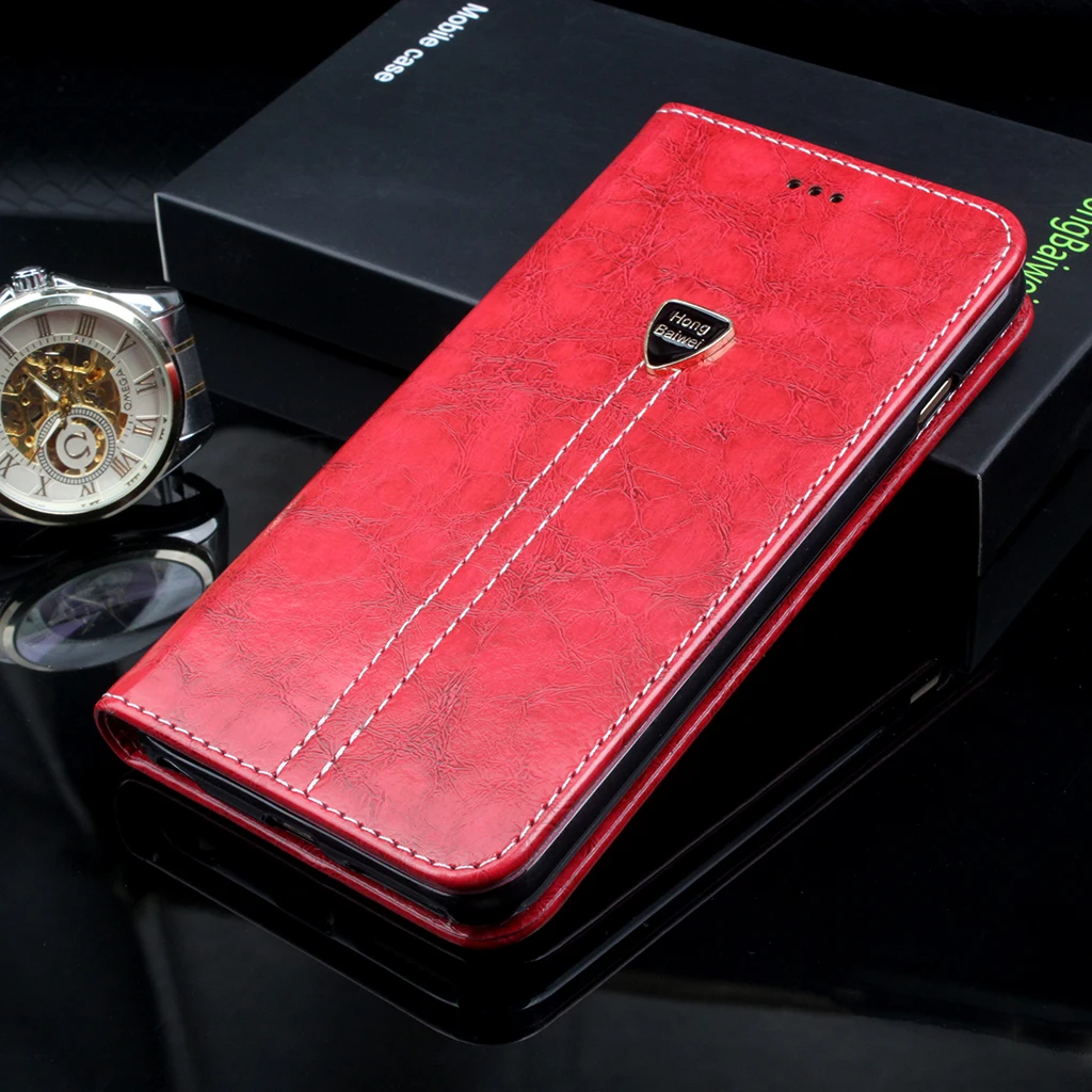 pinlu/® Alta Calidad Funci/ón de plegado Flip Wallet Case Cover Carcasa Piel PU Billetera Soporte Con Tr/ébol de la suerte P/úrpura Funda Para Xiaomi Mi5