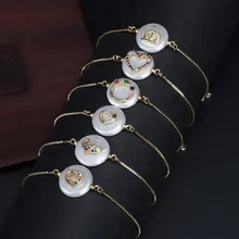 Микс CZ проложенный кристаллами мульти форма крошечное Золото Шарм круглая жемчужная бусина соединитель изысканные звенья браслет для женщин Ювелирное Украшение на день рождения