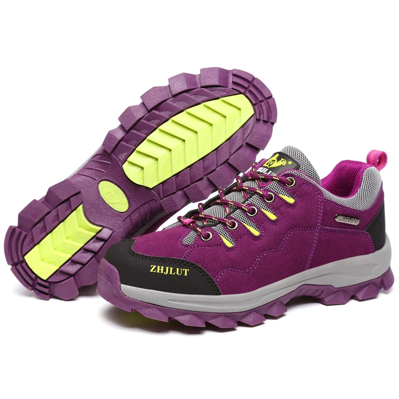 Уличная Спортивная повседневная прогулочная обувь; модные походные износостойкие повседневные кроссовки; популярные Нескользящие треккинговые кроссовки; пара - Цвет: purple